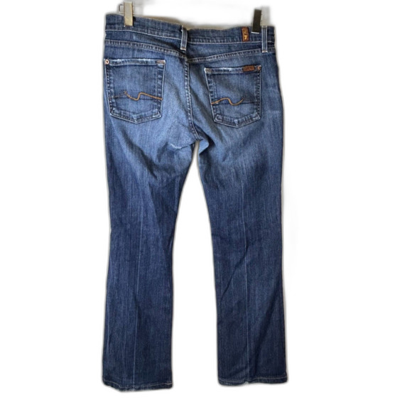 7 For All Mankind Blue Medium Wash Lower Rise Bootcut Jeans Size 30 - Picture 5 of 16